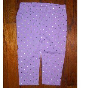 Garanimals Pants Girls 12M Lavender W/Silver Polka dots Infant/Toddler STRETCH